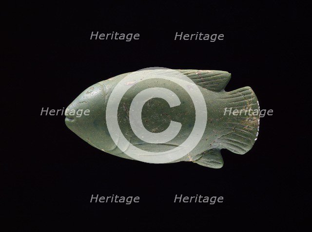 Cosmetic scoop in the shape of a moulded glass fish, XVIIIth Dynasty, c1540-1292BC. Artist: Unknown.
