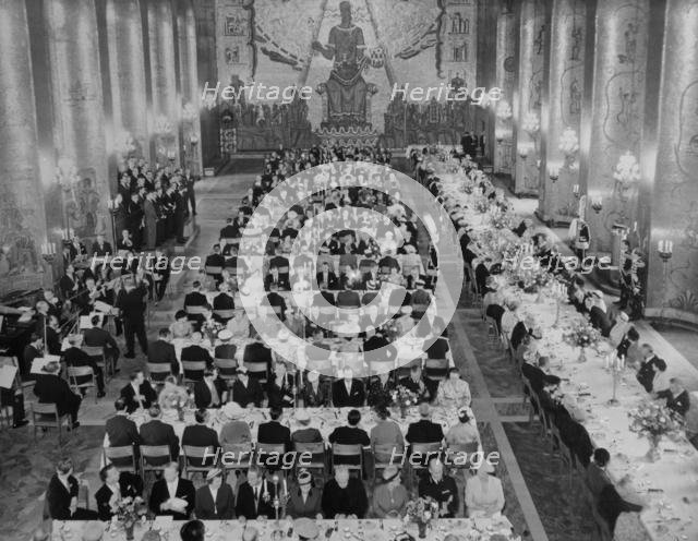 Banquet, Stockholm City Hall, Sweden, 1960.
 Creator: Unknown.