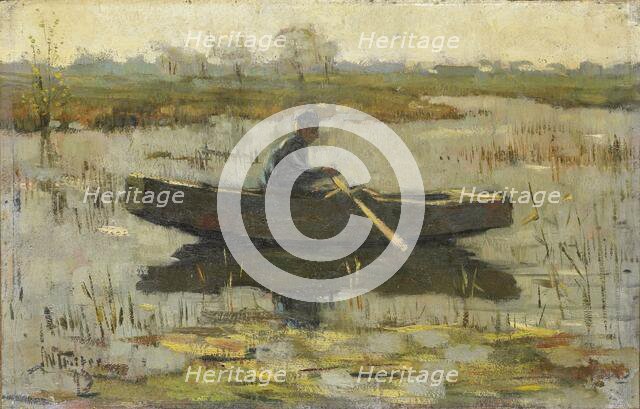 Man in a rowing boat, 1880-1926.  Creator: Hermanus Gerhardus Wolbers.