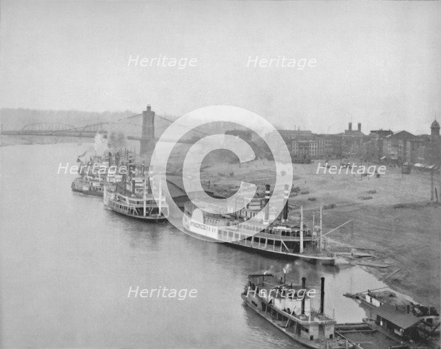 'The River Front at Cincinnati', 19th century. Artist: Unknown.