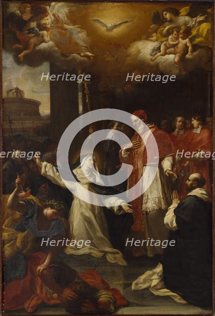 Saint Catherine Imploring Pope Gregory XI to Return from Avignon to Rome. Creator: Benefial, Marco (1684-1764).