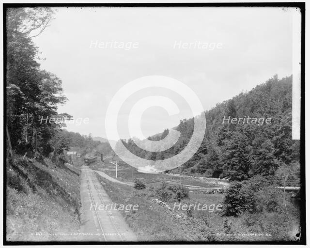 Mail train approaching Gasset's i.e. Gassetts, Vt., between 1900 and 1906. Creator: Unknown.