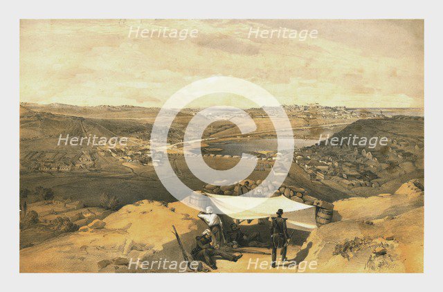 'The Town Batteries...of Sebastopol from the advanced parallel of Chapman's Attack, 23 June 1855.' Creator: RM Bryson.