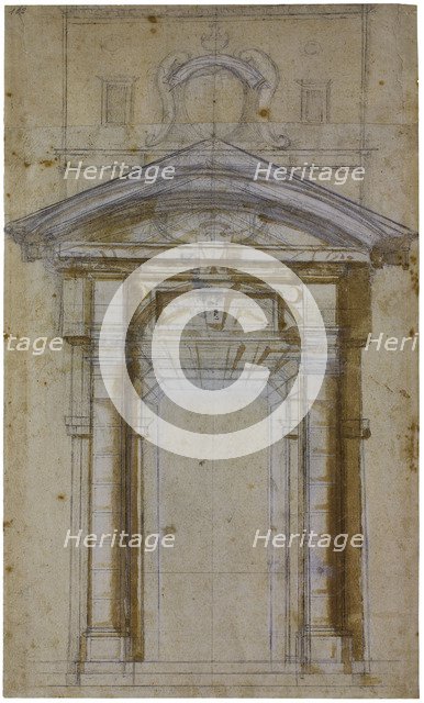 Study for Porta Pia in Rome, ca 1561. Artist: Buonarroti, Michelangelo (1475-1564)