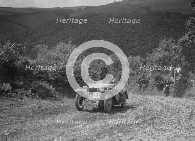 MG PA competing in the Mid Surrey AC Barnstaple Trial, Beggars Roost, Devon, 1934. Artist: Bill Brunell.
