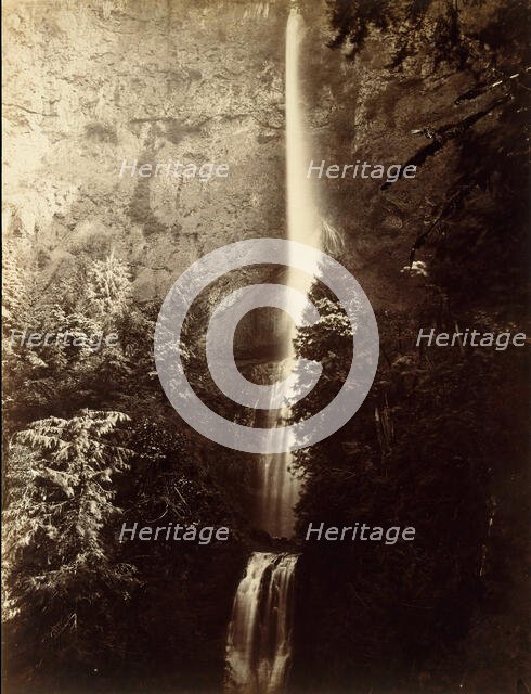 Multnomah Falls Cascade, Columbia River, 1867. Creator: Carleton Emmons Watkins.