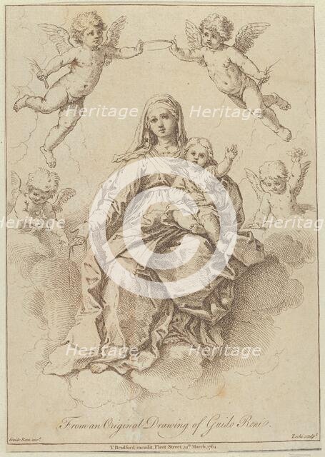 The Virgin seated in the clouds with the infant Christ, surrounded by putti..., 1764. Creator: Giuseppe Zocchi.