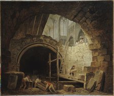 La Violation des caveaux des rois dans la basilique de Saint-Denis, en octobre 1793, c1793. Creator: Hubert Robert.