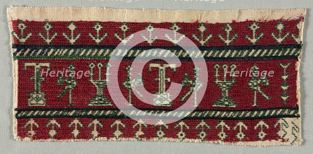 Five Embroidered Fragments, 18th-19th century. Creator: Unknown.