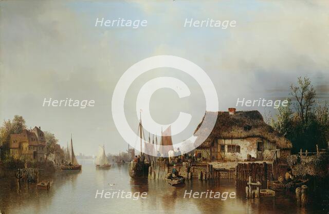 Banks of the Scheldt, 1852. Creator: Ludwig Hermann.