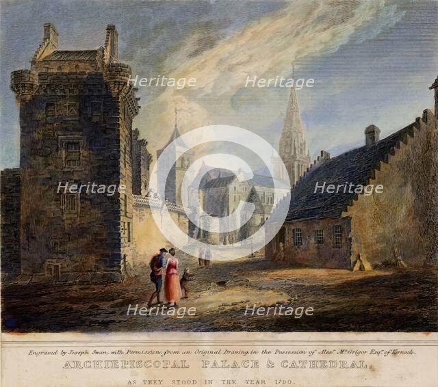 Archiepiscopal Palace And Cathedral. Glasgow. As They Stood In The Year 1790. Creator: Joseph Swan.