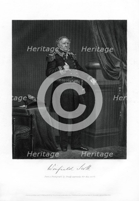 General Winfield Scott, United States Army general, diplomat, and presidential candidate, 1862-1867. Artist: Unknown