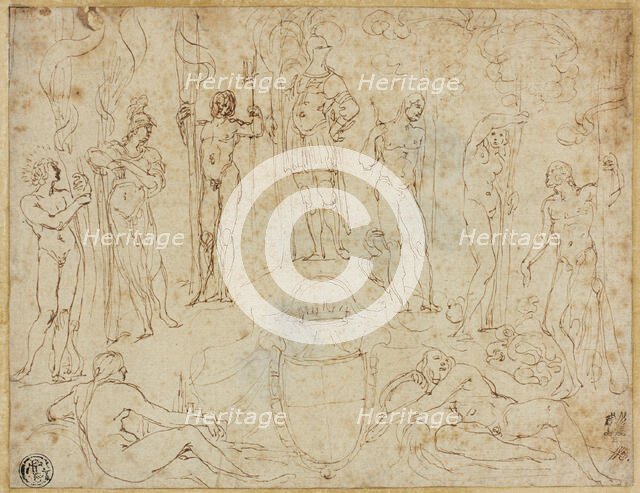 Study for a Thesis Conclusion Presented to the Duke of Mantua, 1616/19. Creator: Lodovico Carracci.
