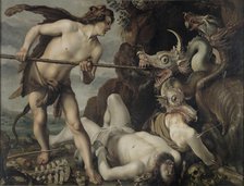 Cadmus Slaying the Dragon, 1610-1620. Creator: Timm, Reinhold (1616-1639).
