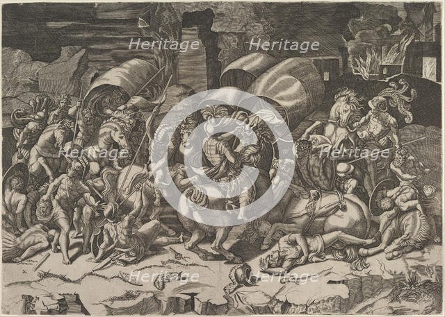 Battle with a Cutlass, ca. 1515-27. Creator: Marco Dente.