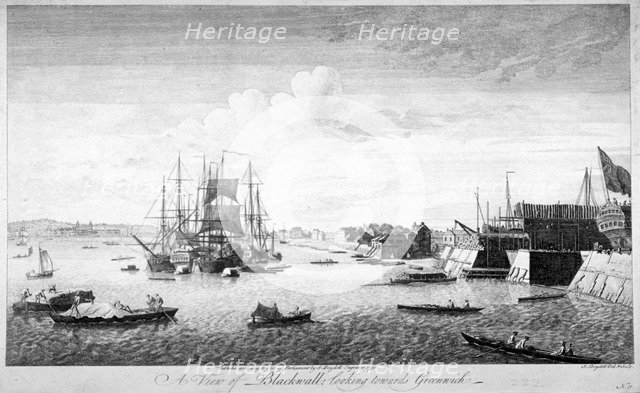 Blackwall, Poplar, London, 1750.               Artist: John Boydell