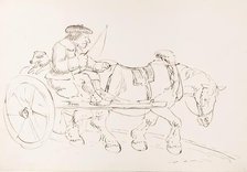 A Man Driving His Horse-Drawn Cart, 1825-1839. Creator: James Howe.