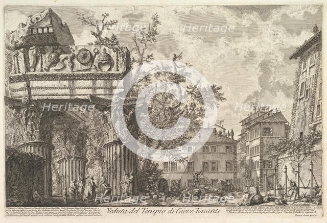 The Temple of Vespasian and Titus (Veduta del Tempio di Giove Tonante), ca. 1756. Creator: Giovanni Battista Piranesi.