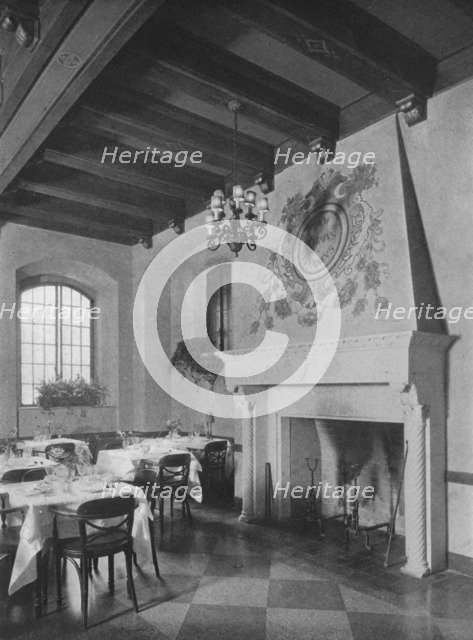Fireplace in south-east dining room, the Fraternity Clubs Building, New York City, 1924. Artist: Unknown.
