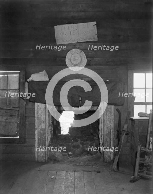 Cotton room, formerly prayer meeting room, Frank Tengle's farm, Hale County, Alabama, 1936. Creator: Walker Evans.
