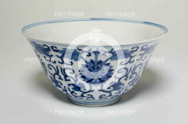 Bowl with Floral Scrolls, Qing dynasty (1644-1911), Guangxu reign mark and period (1875-1908). Creator: Unknown.