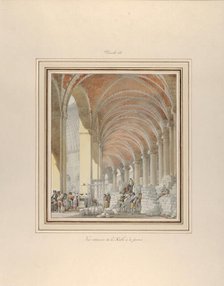 La Halle aux Blés, Interior View, ca. 1810. Creator: Pierre Francois Leonard Fontaine.
