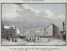 Saint Petersburg. The General Staff building on the Moika River embankment, 1830s.