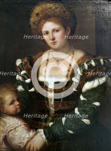 'Portrait of a Lady with her Son', mid-1530s. Artist: Paris Bordone