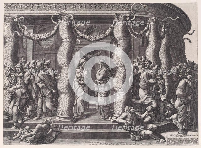 Christ and the woman taken in adultery, 1575 (republished 1613). Creator: Diana Mantuana.