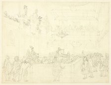 Study for Herald's College, The Hall, from Microcosm of London, c. 1808. Creator: Augustus Charles Pugin.