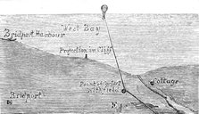 The Fatal Disaster with a Balloon: plan showing the course of the balloon, 1881. Creator: Unknown.