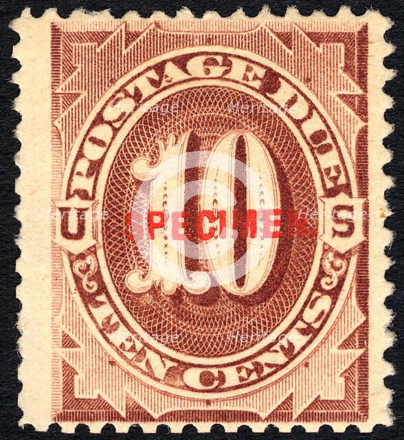 10c Postage Due specimen overprint single, 1884. Creator: Unknown.