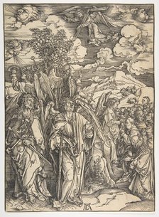 The Four Angels Holding the Winds, from The Apocalypse, German Edition, 1498, ca. 1498. Creator: Albrecht Durer.