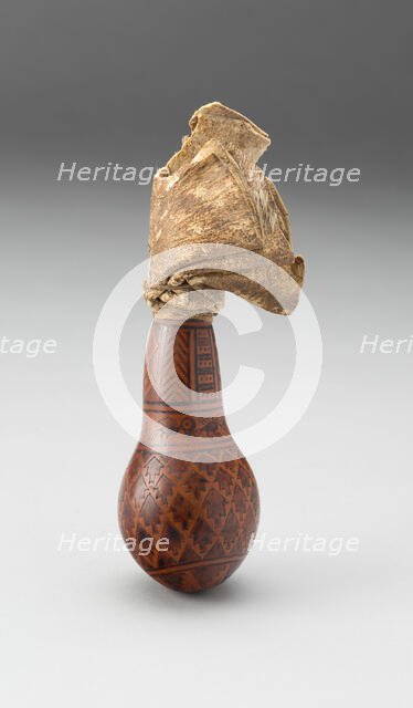 Incised and Painted Container for Lime with Carved Stopper, A.D. 1000/1470. Creator: Unknown.