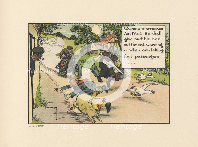 Motoritis, or other interpretations of the Motor Act. Warning of Approach Article IV (5), 1906. Artist: Unknown