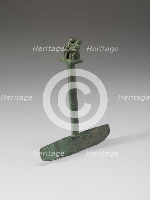 Wide-Blade Knife with Two Seated Figures on Top, A.D. 1440/1540. Creator: Unknown.