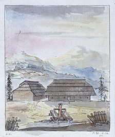 Timber Buildings in the Forests of Southern Germany, 1786.  Creator: Elias Martin.