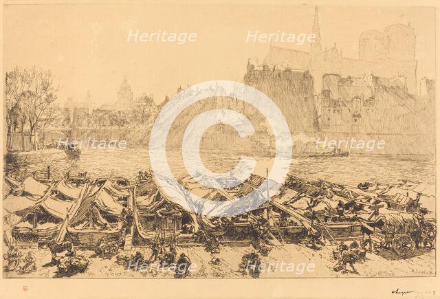 The Great Apple Market (Le grand marche aux pommes), 1891. Creator: Auguste Lepere.