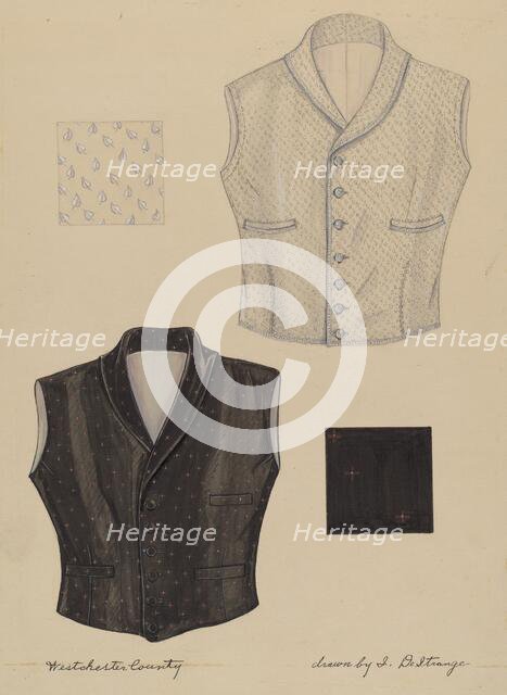 Waistcoats, c. 1936. Creator: Isabelle De Strange.