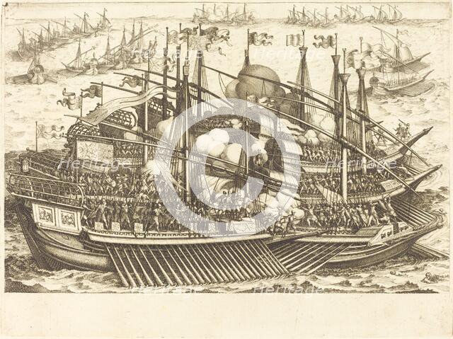The First Naval Battle, c. 1614. Creator: Jacques Callot.