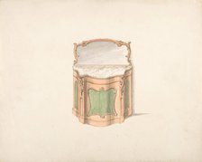 Design for a Dressing Cabinet with Marble Top and Mirror, early 19th century. Creator: Anon.