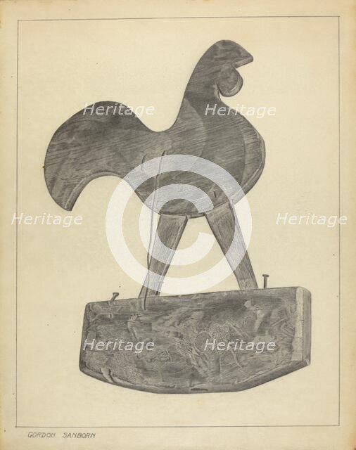 Cock Weather Vane, c. 1937. Creator: Gordon Sanborn.