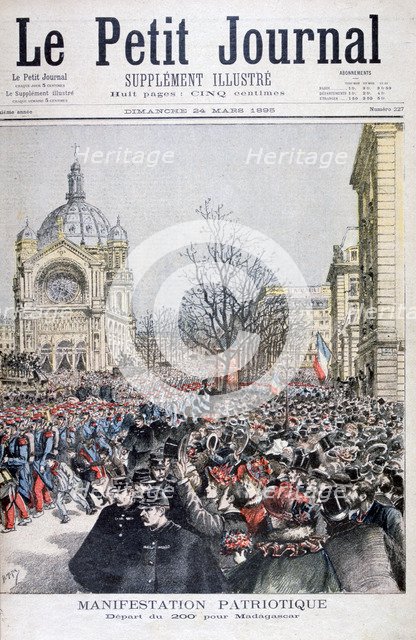 The departure of French troops to Madagascar, Paris, 1895. Artist: Henri Meyer