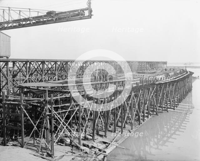 City of Cleveland, Steamer #168 on the ways, 1907. Creator: Unknown.
