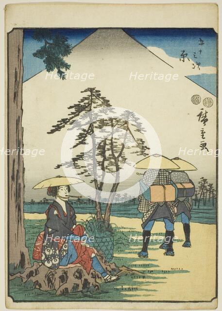 Hara, from the series "Fifty-three Stations [of the Tokaido] (Gojusan tsugi)," also known..., 1852. Creator: Ando Hiroshige.