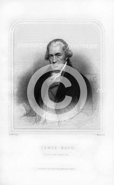 James Watt, Scottish inventor and engineer, (1870). Artist: William Holl