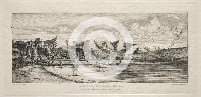 Seine Fishing off Charcoal Burners Point, Akaroa, Banks Peninsula, 1845, 1863. Creator: Charles Meryon (French, 1821-1868).
