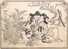 Lovers Beside Flowering Autumn Grasses, 1680s. Creator: Hishikawa Moronobu.
