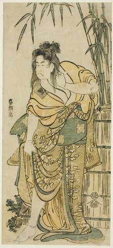 The Actor Ichikawa Komazo as a Woman with Dishevelled Hair, Japan, c. 1791. Creator: Hokusai.