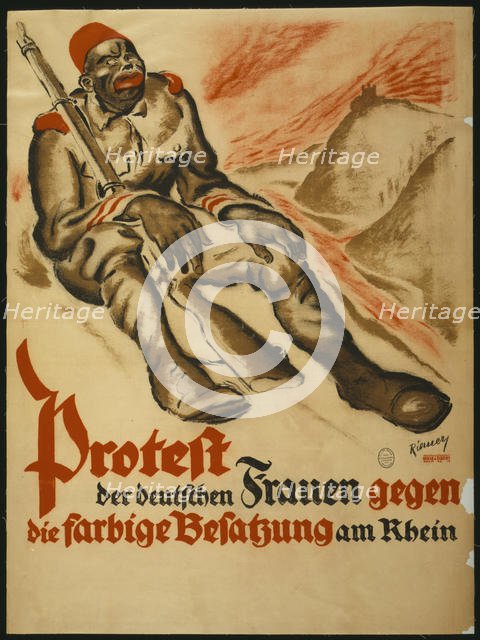 German Women Protest the Colored Occupation of the Rhine, 1920. Creator: Riemer, Walter (1896-1942).